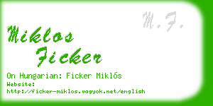 miklos ficker business card